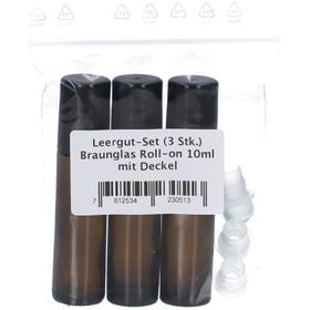 Farfalla® Roll-on Set 3 Stk. Braunglasflaschen 10 ml mit Deckel