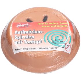 Anti-Mücken-Spirale im Tontopf