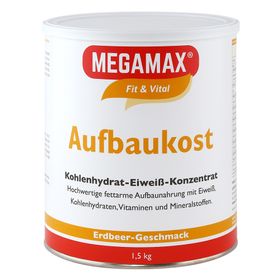 MEGAMAX® Fit & Vital Aufbaukost Kohlenhydrat-Eiweiß-Konzentrat Erdbeer-Geschmack