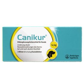 Canikur® Kautabletten für den Hund – Das Diätergänzungsfuttermittel zur Linderung akuter Resorptionsstörungen des Darms bei und nach akutem Durchfall