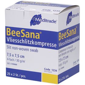 Schlitzkompresse Vlies 7,5 cm x 7,5 cm 4lagig steril