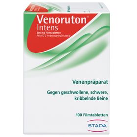 VENORUTON® Intens zur Behandlung von Beinschwellungen (Ödemen) und Linderung bei schweren, müden Beinen, Spannungsgefühlen und Kribbeln bei chronischer Veneninsuffizienz. Wirkstoff: Oxerutin. - Jetzt 10% Rabatt mit dem Code stada2024 sparen*