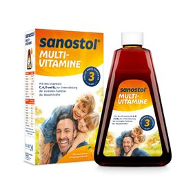 Sanostol Multi-Vitamine mit Vitamin C und D zur Unterstützung der normalen Funktion des Immunsystems, 230 ml