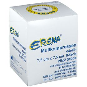 Erena® sterile Mullkompressen .7,5 x 7,5 cm 8-fach