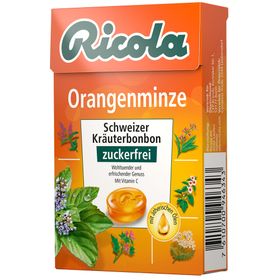 Ricola® Schweizer Kräuterbonbons Box Orangenminze ohne Zucker