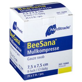 BeeSana® Mullkompresse 8fach 7,5 x 7,5 cm steril