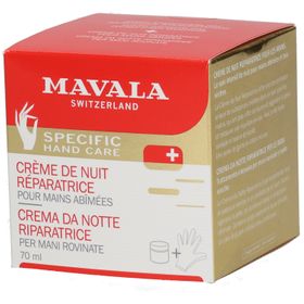 Mavala Regenerierende Nachthandcreme mit Baumwollhandschuhen