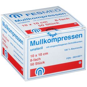 FESMED ES-Mullkompressen 10 x 10 cm 8fach unsteril