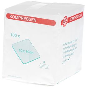 Mullkompresse 10 x 10 cm unsteril 8-fach