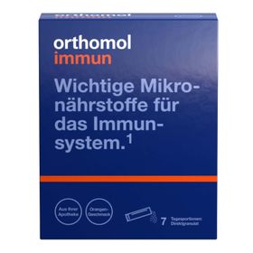 Orthomol Immun - Mikronährstoffe zur Unterstützung des Immunsystems - mit Vitamin C, Vitamin D und Zink - Direktgranulat Orangen-Geschmack