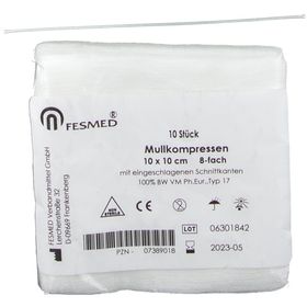 FESMED Mullkompressen 10 x 10 cm 8fach unsteril