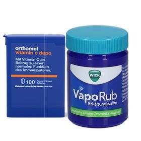 Erkältungsset WICK VapoRub + Orthomol Vitamin C depo
