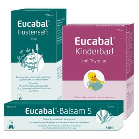 Set Eucabal® Balsam S + Eucabal®-Hustensaft + Eucabal® Kinderbad mit Thymian