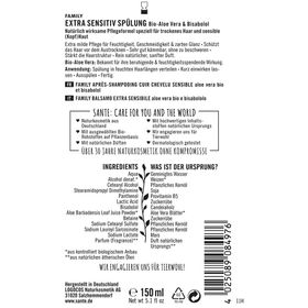 SANTE Naturkosmetik Family  Extra Sensitiv Spülung Bio & Aloe Vera & Bisabolo