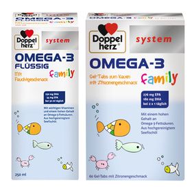 Doppelherz® system OMEGA-3 flüssig family + system OMEGA-3 family