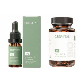 CBD VITAL Naturextrakt Premium Öl 10 % + CBD VITAL PURE CBD 9