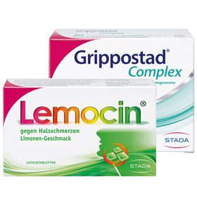 Lemocin gegen Halsschmerzen + Grippostad® Complex 500 mg/30 mg