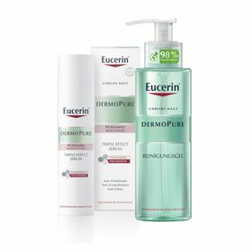 Eucerin® DermoPure Schützendes Fluid LSF 30 + DermoPure Reinigungsgel + DermoPure Triple Effect Serum
