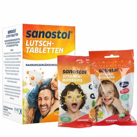 Sanostol® Lutsch-Tabletten + Sanostol® VITAMIN-BONBONS Orange + Sanostol® VITAMIN-BONBONS Himbeer-Cassis