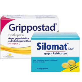Grippostad C® bei Erkältung und grippalen Infekten + Silomat® DMP gegen Reizhusten Zitrone