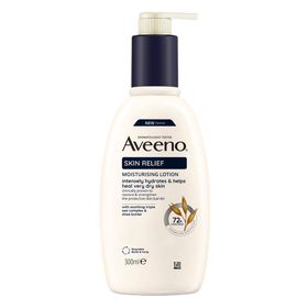 Aveeno Skin Relief feuchtigkeitsspendende Bodylotion mit Hafer & Sheabutter für sehr trockene Haut + Aveeno Dermexa 15ml GRATIS