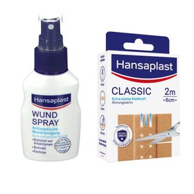 Hansaplast Wundspray + Hansaplast Classic Pflaster 2 m x 6 cm