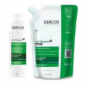 Vichy Dercos Anti-Schuppen Shampoo für normale bis fettige Kopfhaut, 200 ml & Nachfüllpack