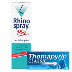 Rhinospray Plus Nasenspray + Thomapyrin CLASSIC Schmerztabletten