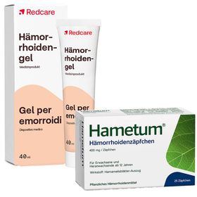 Hametum® Hämorrhoidenzäpfchen + Redcare Hämorrhoidengel