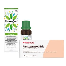 Iberogast® Classic Schnelle Linderung bei akuten Magen-Darm-Beschwerden + Redcare Pantoprazol Eris