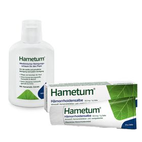 Hametum® Hämorrhoidensalbe mit Applikator + Hametum® Medizinischer Reinigungsschaum für den Popo