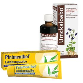 Umckaloabo® Lösung + Pinimenthol® Erkältungssalbe