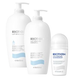 BIOTHERM Lait Corporel L'Original + BIOTHERM Lait de Douche Duschmilch + BIOTHERM Lait Corporel Deo Roll-On