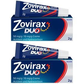 Zovirax Duo Creme bei Lippenherpes. 5 % Aciclovir, 1 % Hydrocortison. 2 g Tube