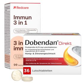 Dobendan® Direkt Halstabletten - Bei starken Halsschmerzen und Schluckbeschwerden + Redcare Immun 3 in 1