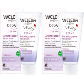 Weleda Baby Gesichtscreme Weiße Malve - für hochsensible bis neurodermitische Babyhaut, parfümfrei