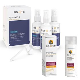 MINOXIDIL BIO-H-TIN® 50mg/ml für Männer + BIO-H-THIN ® belebendes Coffein-Shampoo
