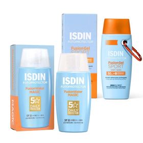 ISDIN Fusion Water Magic Sonnencreme Gesicht LSF 50 + ISDIN Fusion Gel SPORT Sonnenschutzgel LSF 50