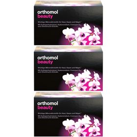 Orthomol Beauty für Frauen - für Haut, Haare und Nägel, mit Hyaluronsäure, Kollagen und Coenzym Q10 - Nachfüllpackung mit Trinkampullen