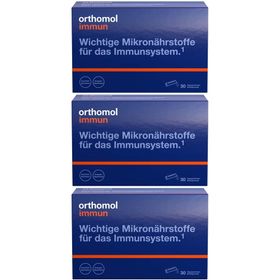 Orthomol Immun - Mikronährstoffe zur Unterstützung des Immunsystems - mit Vitamin C, Vitamin D und Zink - Direktgranulat Orangen-Geschmack