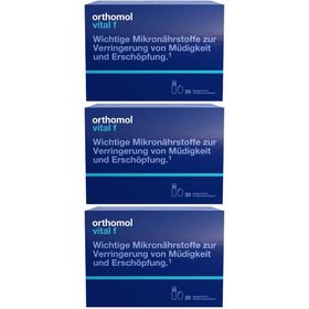 Orthomol Vital f - Mikronährstoffe für Frauen - bei Müdigkeit und Erschöpfung - mit B-Vitaminen, Omega-3 und Magnesium - Trinkampullen/Kaps.