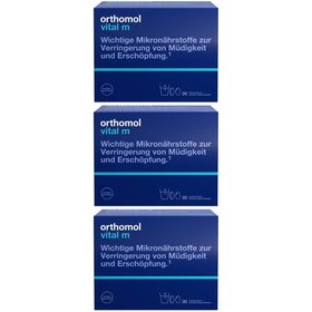 Orthomol Vital m für Männer - bei Müdigkeit - mit B-Vitaminen und Omega-3 - Granulat/Tabletten/Kapseln - Orangen-Geschmack
