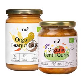nu3 Bio Erdnuss-Saté-Sauce & Bio Linsen-Curry