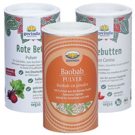 Govinda Hagebuttenpulver + Govinda Rote Bete Pulver + Govinda Baobab Pulver