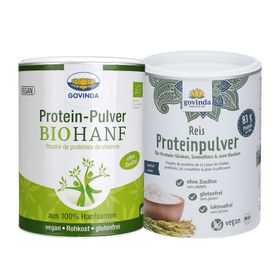govinda Reis-Proteinpulver + Govinda Protein-Pulver BioHanf