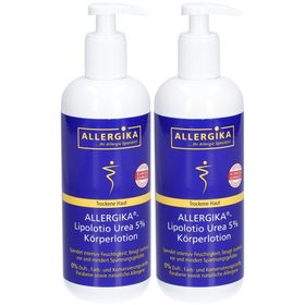 ALLERGIKA® Lipolotio Urea 5% - Dermatologische Urea-Körperlotion - feuchtigkeitsspendend, reichhaltig, geruchsneutral. Für trockene, raue Haut, ideal auch bei Diabetes. Stärkt die Hautbarriere.