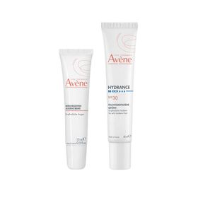 Avène Beruhigende Augencreme + Avène Hydrance BB-REICHHALTIG Feuchtigkeitscreme getönt LSF 30