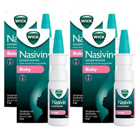 WICK Nasivin Dosiertropfer ohne Konservierungsstoffe Baby, damit Babys freier atmen können, bereits ab der 1. Lebenswoche