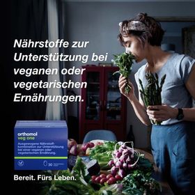 Orthomol Veg one - unterstützt bei veganer oder vegetarischer Ernährung - mit Vitamin D, Omega-3-Fettsäure und Eisen - Kapseln