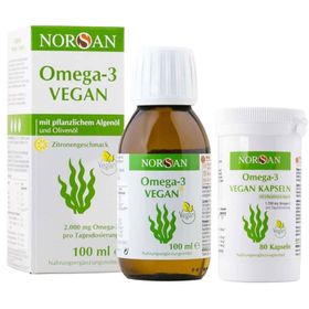NORSAN Omega-3 Vegan - Algenöl + NORSAN Omega-3 Vegan Algenöl Kapseln
